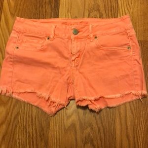American eagle coral jean shorts